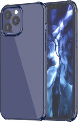 Mobigear Crystal - Coque Apple iPhone 12 Coque Arrière Rigide - Transparent / Bleu