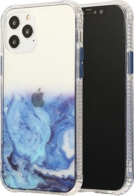 Mobigear Gradient - Coque Apple iPhone 12 Coque Arrière Rigide - Transparent / Bleu