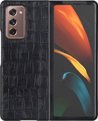 Mobigear Croco - Coque Samsung Galaxy Z Fold 2 5G Coque Arrière Rigide - Noir