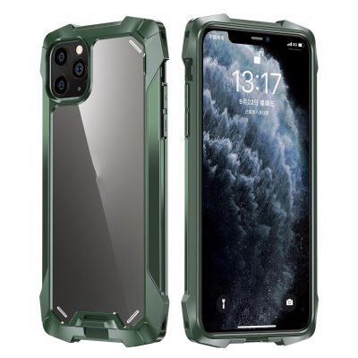 Mobigear Metal Tough - Coque Apple iPhone 12 Pro Coque Arrière Rigide Antichoc - Vert