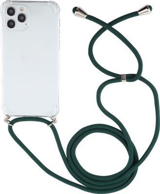Mobigear Lanyard - Apple iPhone 12 Pro Max Coque avec cordon en TPU Souple - Dark Green