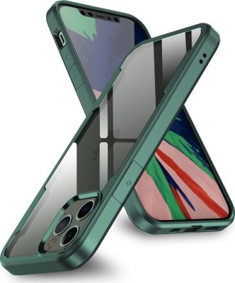 Mobigear Crystal - Coque Apple iPhone 12 Pro Max Coque Arrière Rigide - Transparent / Vert