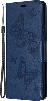 Mobigear Butterfly - Coque Samsung Galaxy A42 5G Etui Portefeuille - Bleu