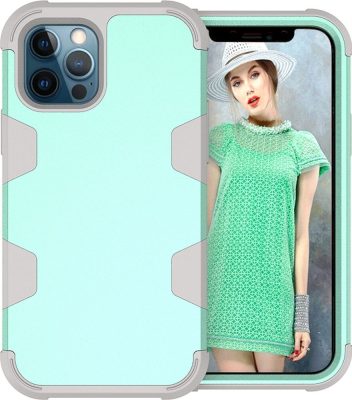 Mobigear Ultra Tough - Coque Apple iPhone 12 Coque Arrière Rigide Antichoc - Turquoise