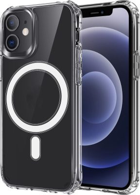 Mobigear Crystal - Coque Apple iPhone 12 Coque Arrière Rigide Compatible MagSafe - Transparent