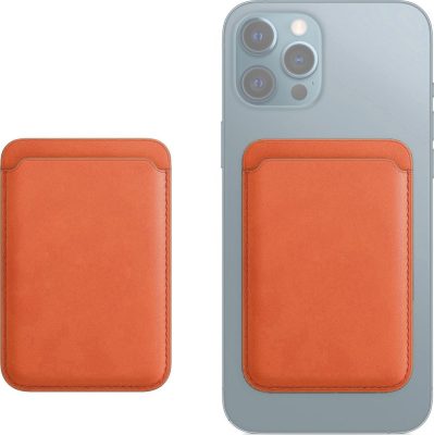 Mobigear Wallet - Porte Cartes de Crédit - 3 Cartes - Compatible MagSafe - Orange