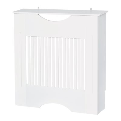 HOMCOM Cache-radiateur couverture de radiateur design contemporain lattes verticales pour maison salon panneaux MDF 78 x 19 x 82 cm blanc