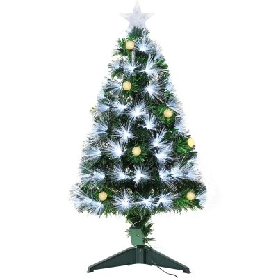 HOMCOM Sapin de Noël sapin artificiel 90 cm arbre de Noël lumineux LED 90 branches fibre optique décoration exquise vert   Aosom France