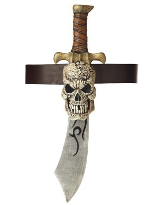 Épée Pirate en plastique avec gaine crâne