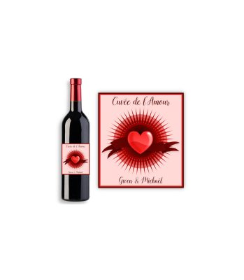 Étiquette bouteille de vin personnalisable pour Amoureux