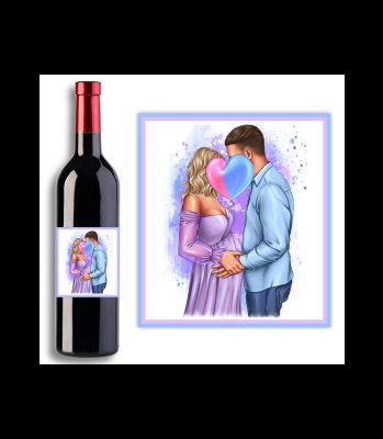 Étiquette bouteille de vin personnalisable couple annonce