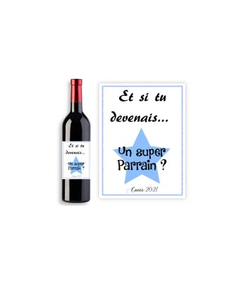 Étiquette bouteille de vin pour demande futur Parrain