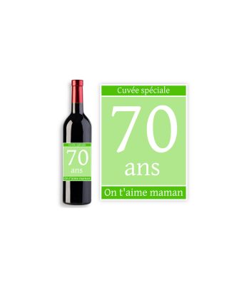 Étiquette bouteille de vin personnalisable pour anniversaire