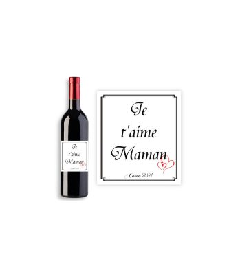 Étiquette personnalisée pour bouteille de vin - Modèle maman