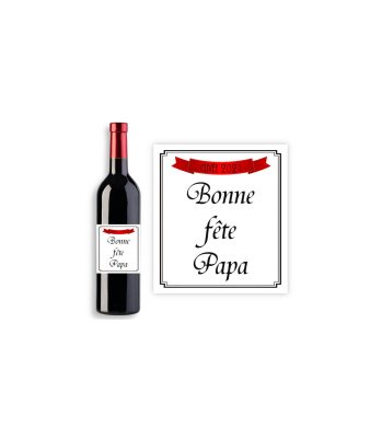 Étiquette personnalisée pour bouteille de vin fête des pères