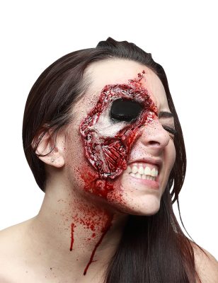Fausse blessure peau du visage arrachée adulte Halloween