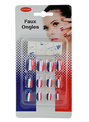 Faux ongles supporter France femme