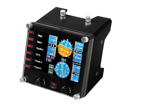 Flight Instrument Panel Contrôleur multi-instruments LCD de simulation professionnelle - Noir