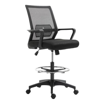 Vinsetto Fauteuil de bureau chaise de bureau assise haute réglable dim. 64L x 59l x 104-124H cm pivotant 360° maille respirante noir
