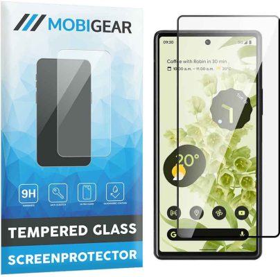 Mobigear Premium - Google Pixel 6a Verre trempé Protection d'écran - Compatible Coque - Noir