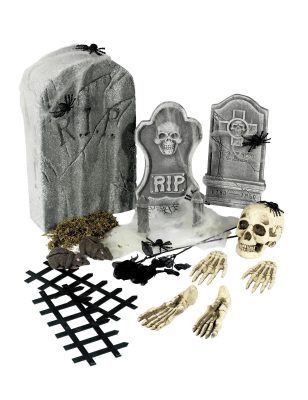 Décorations 21 pièces squelette et pierre tombale Halloween