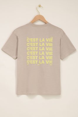 T-shirt gris c'est la vie  | My Jewellery