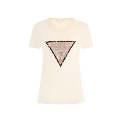 T-shirt  col V femme Guess Leo Triangle