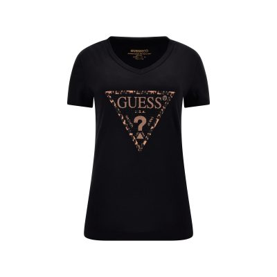 T-shirt col V femme Guess Leo Triangle