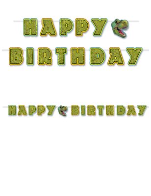 Guirlande à assembler Happy Birthday thème Dinosaures