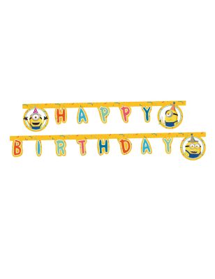 Guirlande en papier Happy Birthday Minions 2 m