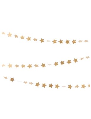 Guirlande mini étoiles dorées pailletées 2