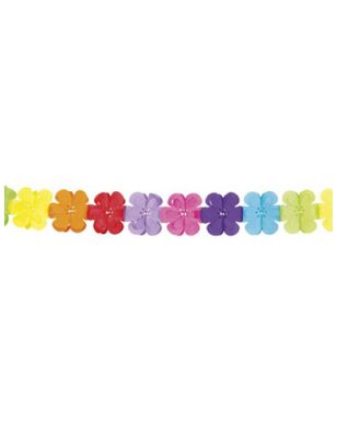 Guirlande multicolore papier fleurs 4 mètres