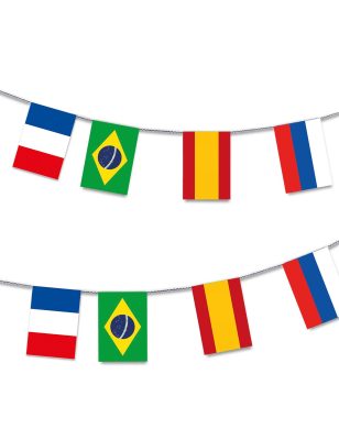 Guirlande plastique 32 Pays Coupe du Monde 13 m