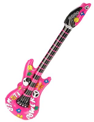Guitare gonflable rose adulte