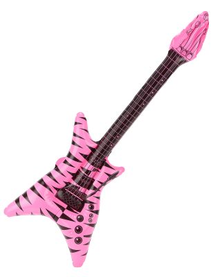 Guitare rock gonflable rose fluo adulte