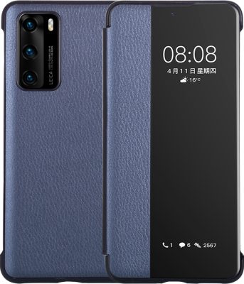 Mobigear Smart View - Coque Huawei P40 Etui - Bleu