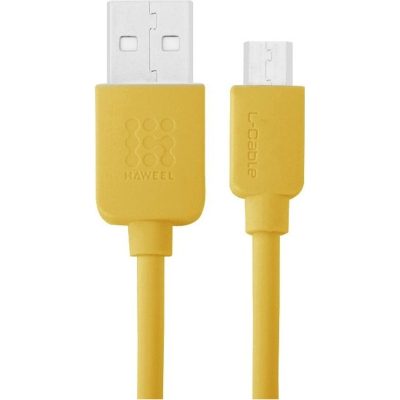 Haweel - Câble USB-A vers Micro USB 1 mètre - Jaune