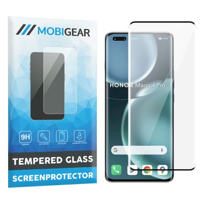 Mobigear Premium - HONOR Magic 4 Pro Verre trempé Protection d'écran - Compatible Coque - Noir