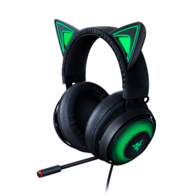 Razer Kraken Kitty Edition Gaming Headset - THX Spatial Audio Surround Sound - Active Noise-Canceling Microphone - Chroma RGB Lighting - Black