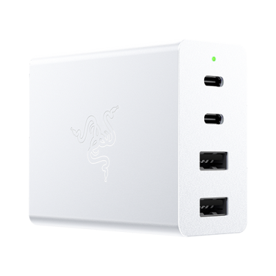 Razer USB-C 130W GaN Charger - Featuring two USB-C and two USB-A ports - Compact power - Compact form factor - Charge up to 4 devices