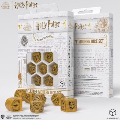 Q Workshop Harry Potter Dice Set Hufflepuff Modern Dice Set - Yellow (7)
