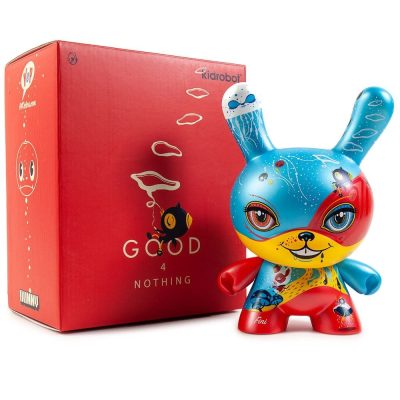 Kidrobot Dunny: Good 4 Nothing 8 inch Vinyl Art Figure by 64 Colors - Bright Red/Blue