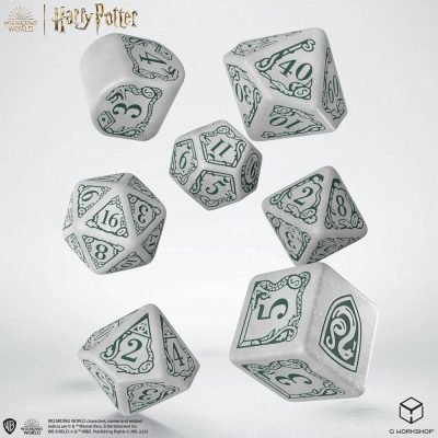 Q Workshop Harry Potter Dice Set Slytherin Modern Dice Set - White (7)