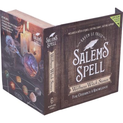 Nemesis Now Ltd Salem's Spell Kit Set of Six Witches Wellness Stones in Decorated Box