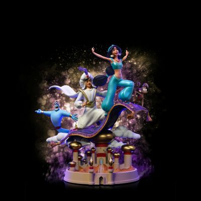 Iron Studios Disney: Aladdin and Jasmine Deluxe 1:10 Scale Statue