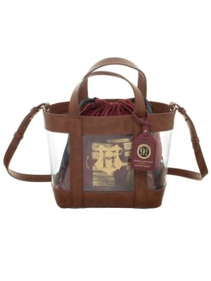 Bioworld Harry Potter Clear Tote With Cinch Bag