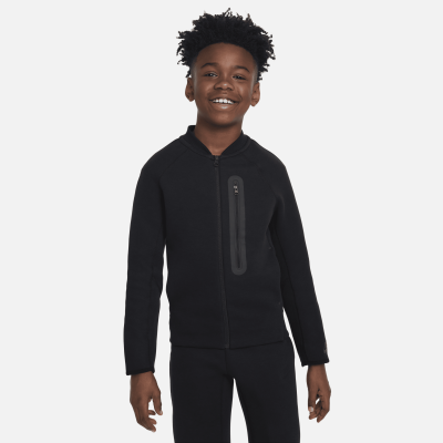 Haut à zip Nike Sportswear Tech Fleece pour ado (garçon) - Noir