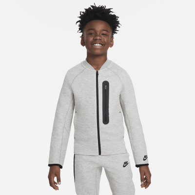 Haut à zip Nike Sportswear Tech Fleece pour ado (garçon) - Gris