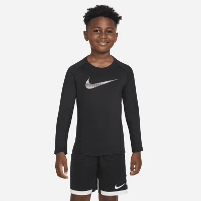 Haut à manches longues Nike Pro Warm pour garçon plus âgé - Noir