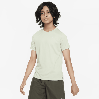 Haut de training à manches courtes Nike Dri-FIT Miler pour ado (garçon) - Vert